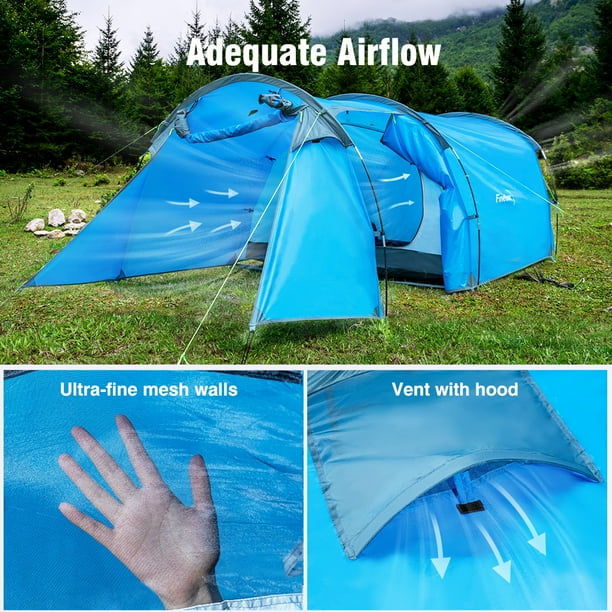 Large 3-4 Men Family Party Tent Awning Camping Festival Waterproof Outdoor FU